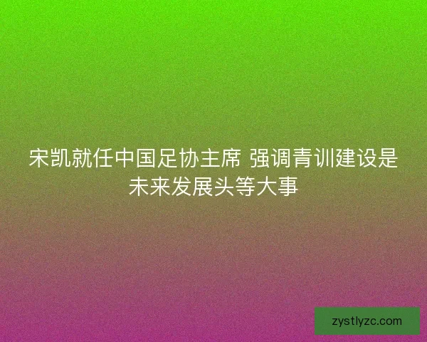 宋凯就任中国足协主席 强调青训建设是未来发展头等大事 宋凯就任中国足协主席 强调青训建设是未来发展头等大事